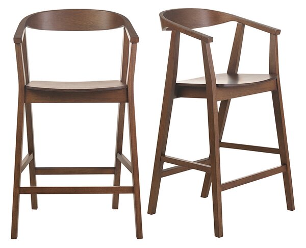 Sgabelli da bar scandinavi in legno scuro (set di 2) BAHIA