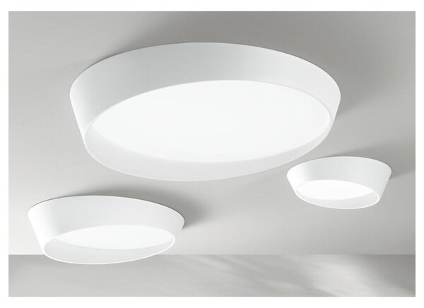 HALF PLAFONIERA MODERNA BIANCA 3 MISURE LED INTEGRATO DIMMERABILE LUCE CCT 3000K - 4000K