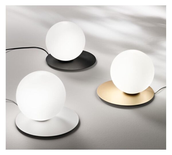 SNAIL LAMPADA DA TAVOLO MODERNA DIFFUSORE A SFERA IN VETRO E BASE IN METALLO 3 COLORI LAMPADINA G9