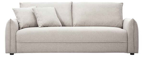 Divano a 3 posti in tessuto effetto velluto beige testurizzato PIO