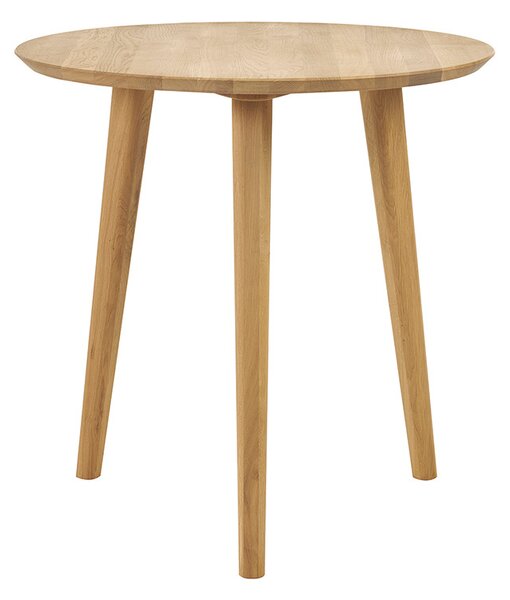 Tavolo da pranzo rotondo in legno chiaro di rovere massello D75 cm OKSANA