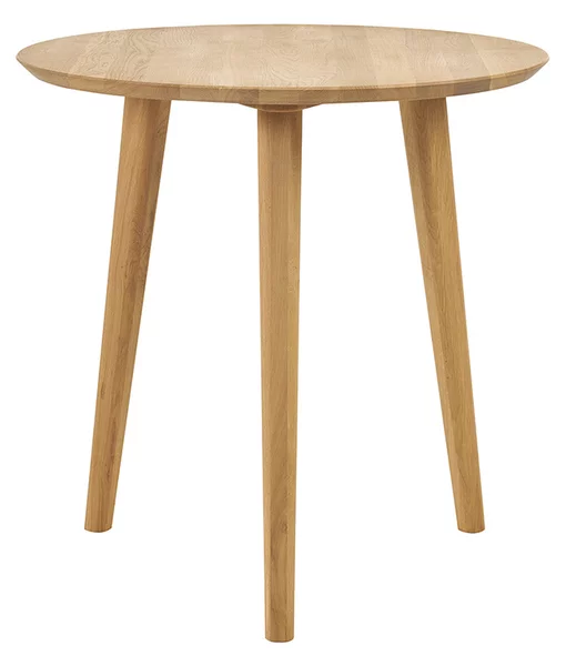 Tavolo da pranzo rotondo in legno chiaro di rovere massello D75 cm OKSANA