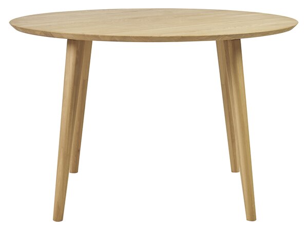 Tavolo da pranzo rotondo in legno chiaro di rovere massiccio D120 cm OKSANA