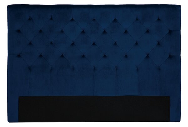 Testata letto lavorazione capitonné in velluto blu notte L160 cm ENGUERRAND