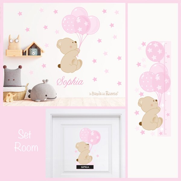 Set room Set Room Bear Balloons Azzurro - Adesivi Murali per Bambini
