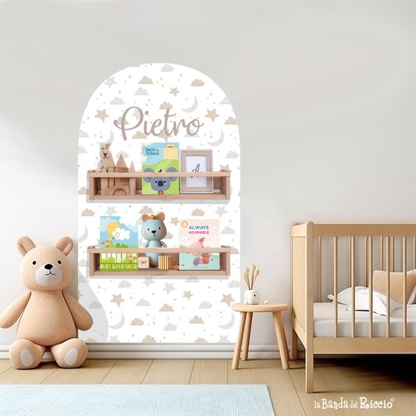 Tutte le decorazioni murali Arco Boho con nuvole e stelle Beige - Adesivi Murali per Bambini