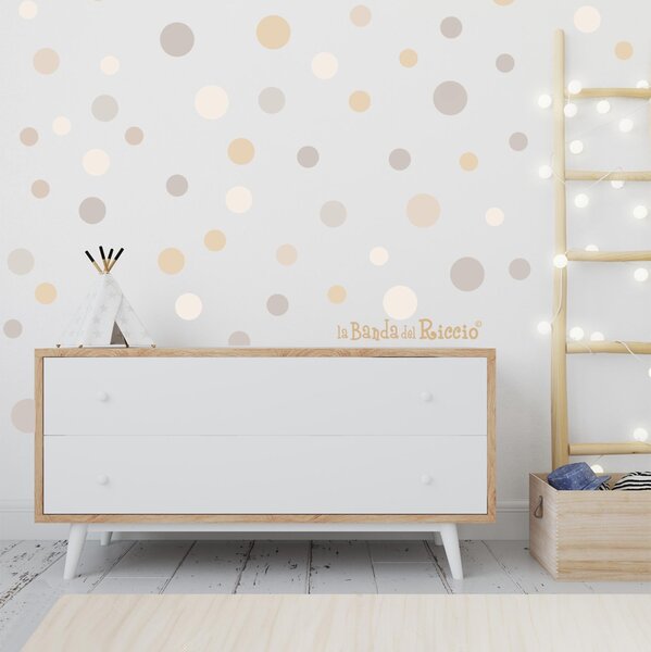 Pattern Pois Varie misure Beige - Adesivi Murali per Bambini