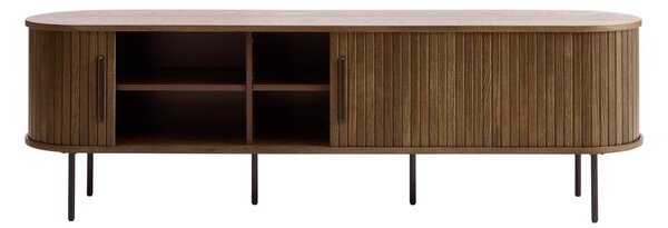 Mobile TV marrone con effetto rovere 180x56x45 cm Nola – Unique Furniture