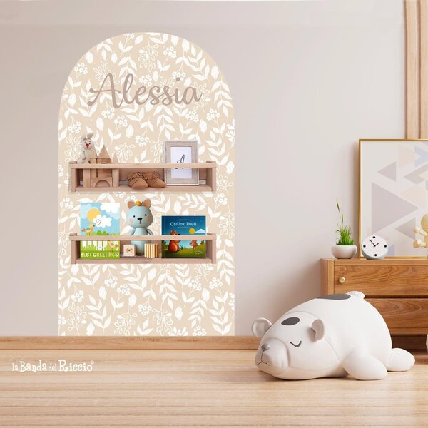 Tutte le decorazioni murali Arco Boho con fiori e piante Azzurro - Adesivi Murali per Bambini