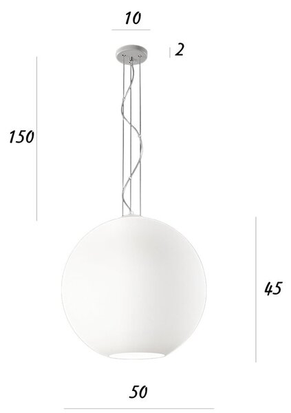 Lampadario vetro soffiato perenz ufo 8548 b 50 e27 led bianco satinato - Perenz