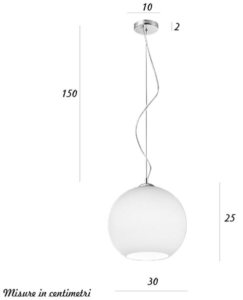 Lampadario vetro soffiato perenz ufo 6476 b 30 e27 led bianco satinato - Perenz