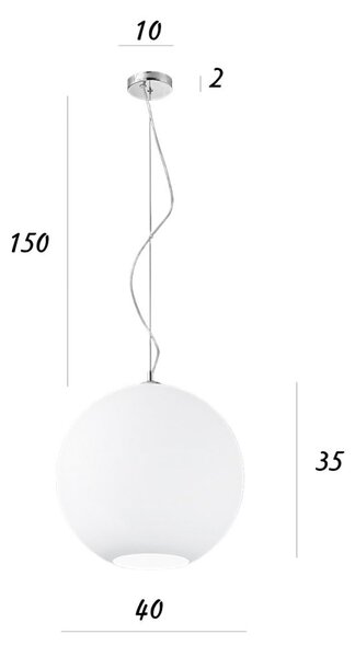 Lampadario vetro soffiato perenz ufo 6477 b 40 e27 led bianco satinato - Perenz