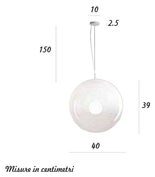 Lampadario vetro soffiato perenz moon 8498 b 40 e27 led bianco - Perenz