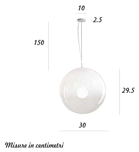 Lampadario vetro soffiato perenz moon 8496 b 30 e27 led bianco - Perenz