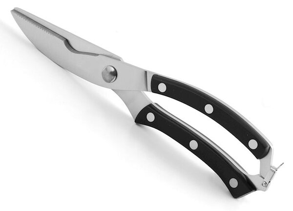 Trinciapollo Black&Steel in acciaio inox manico nero