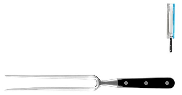 Forchettone Professional in acciaio inox con manico rivettato in abs nero cm 18