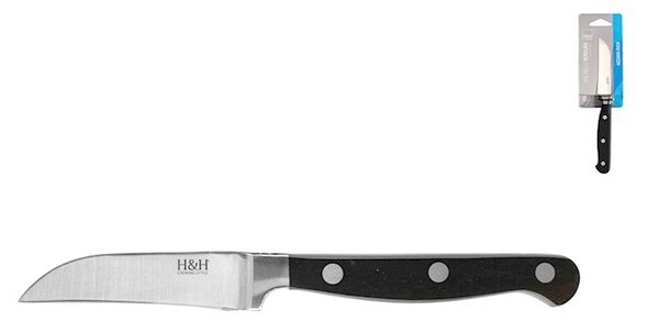 Coltello verdura Black&Steel in acciaio inox manico nero cm 8