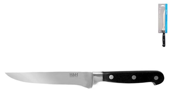 Coltello disosso Black&Steel in acciaio inox manico nero cm 15
