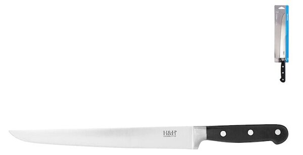 Coltello arrosto Black&Steel in acciaio inox manico nero cm 23