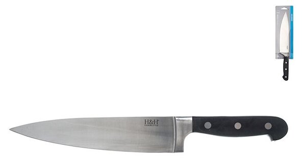 Coltello cucina Black&Steel in acciaio inox manico nero cm 20