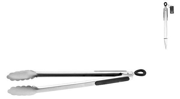 Pinza servire Inox Top in acciaio inox con manico nero cm 40