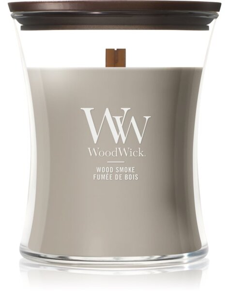 Woodwick Wood Smoke candela profumata con stoppino in legno 275 g