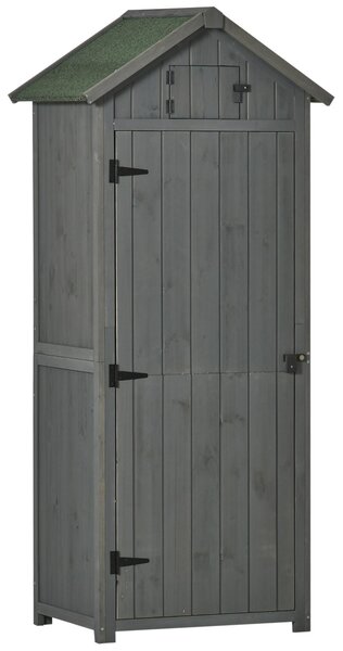 Casetta Box Da Giardino Porta Utensili 77x54,2x179 Cm In Legno Impermeabile Grigio