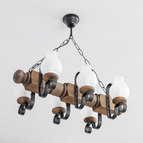 Brilagi - Lampadario a sospensione con catena RUSTIC 6xE14/40W/230V faggio