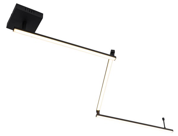 Plafoniera nera 150,8 cm con LED dimmerabile a 3 livelli regolabile - Annuschka