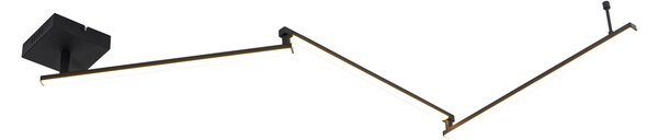 Plafoniera nera 150,8 cm con LED dimmerabile a 3 livelli regolabile - Annuschka