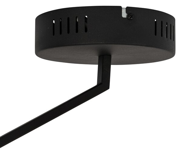 Plafoniera di design nera con LED dimmerabile a 3 livelli - Anello