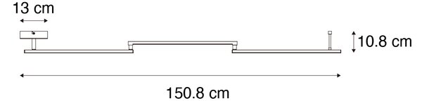 Plafoniera nera 150,8 cm con LED dimmerabile a 3 livelli regolabile - Annuschka