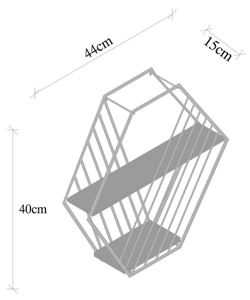 Scaffale a castello marrone in legno di abete rosso 44 cm Liliales - Kalune Design