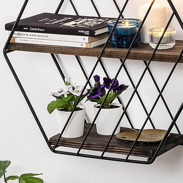 Scaffale a castello marrone in legno di abete rosso 44 cm Liliales - Kalune Design