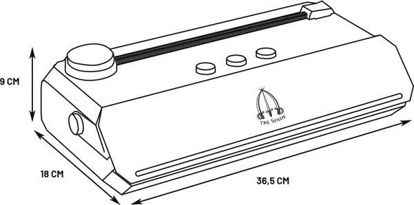 Tre Spade Macchina Sottovuoto 4 Funzioni Barra saldante cm. 33 Potenza 200 Watt - Takaje - 69000/1