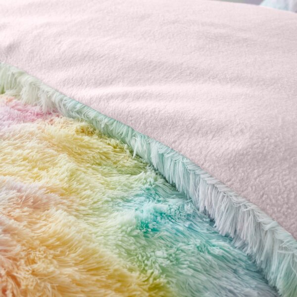Biancheria da letto singola per bambini in microplush 135x200 cm Rainbow Cuddly - Catherine Lansfield