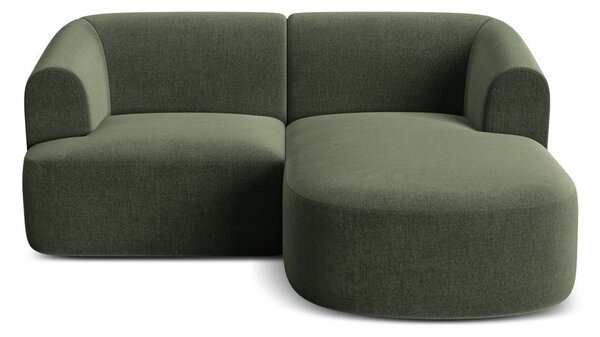 Divano angolare verde (con penisola a destra/con chaise lounge) con rivestimento in velluto Campi – Cosmopolitan Design