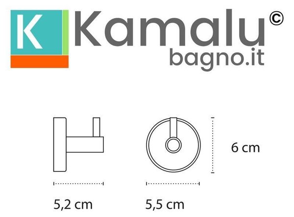 Appendino singolo in acciaio inox e dettagli in abs bianco | NICO-B - KAMALU