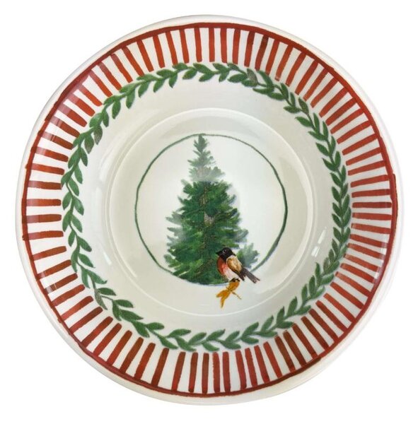 Servizio Piatti 18 Pezzi Rosso Natale in Ceramica Made in Italy -