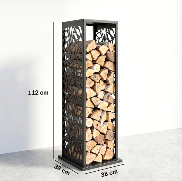 Outsunny Portalegna rialzato con 4 ganci, fino a 100 kg, 38x38x112 cm, acciaio | Aosom Italy