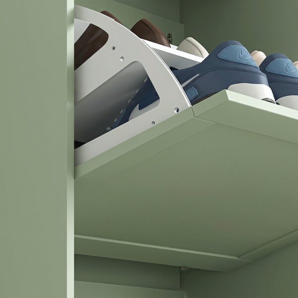 HOMCOM Scarpiera moderna per 18 paia di scarpe con 3 ante ribaltabili, 60x23.5x115 cm, verde | Aosom Italy