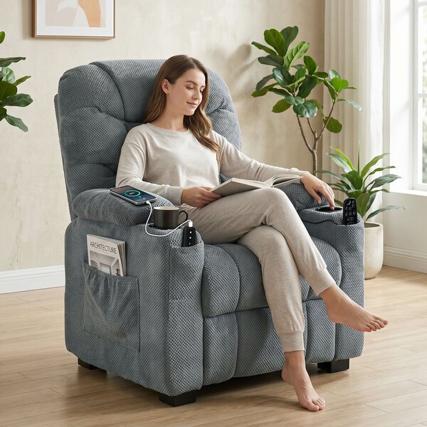 HOMCOM Poltrona relax elettrica massaggiante e riscaldante con memory, grigio scuro | Aosom Italy