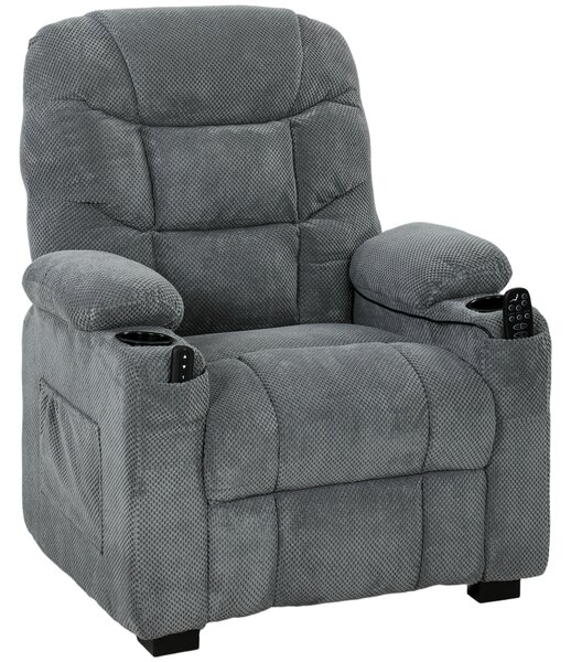 HOMCOM Poltrona relax elettrica massaggiante e riscaldante con memory, grigio scuro | Aosom Italy