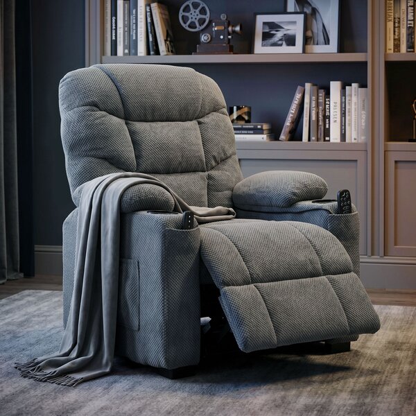 HOMCOM Poltrona relax elettrica massaggiante e riscaldante con memory, grigio scuro | Aosom Italy