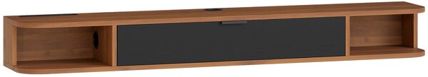 HOMCOM Mobile TV sospeso fino a 152.4 cm con cassetto ribaltabile e 2 ripiani, noce | Aosom Italy
