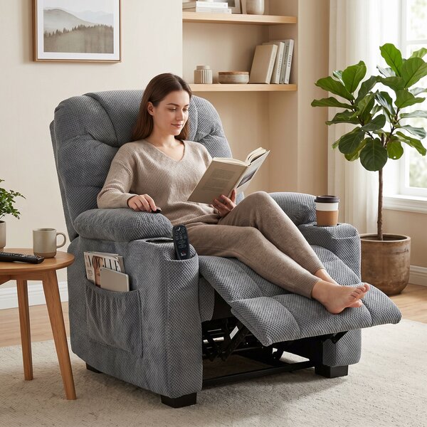 HOMCOM Poltrona relax elettrica massaggiante e riscaldante con memory, grigio scuro | Aosom Italy