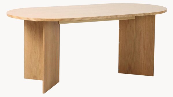 Tavolo ovale in legno di quercia Miranda, 180 x 90 cm