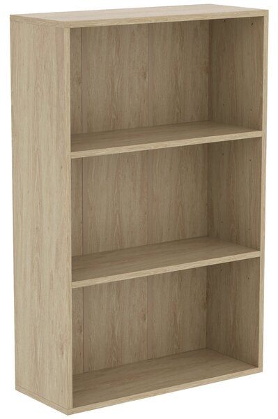 HOMCOM Libreria contenitore 3 scomparti con ripiano regolabile, 60x24x93 cm, legno naturale | Aosom Italy