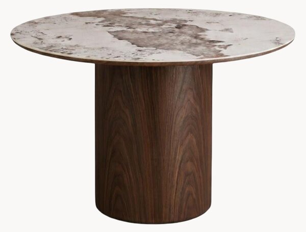 Tavolino da salotto ovale con piano in ceramica Maëlle