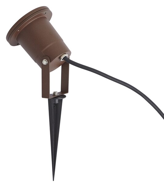 Faretto da giardino moderno marrone ruggine con cavo e spina 204cm IP65 - Basic